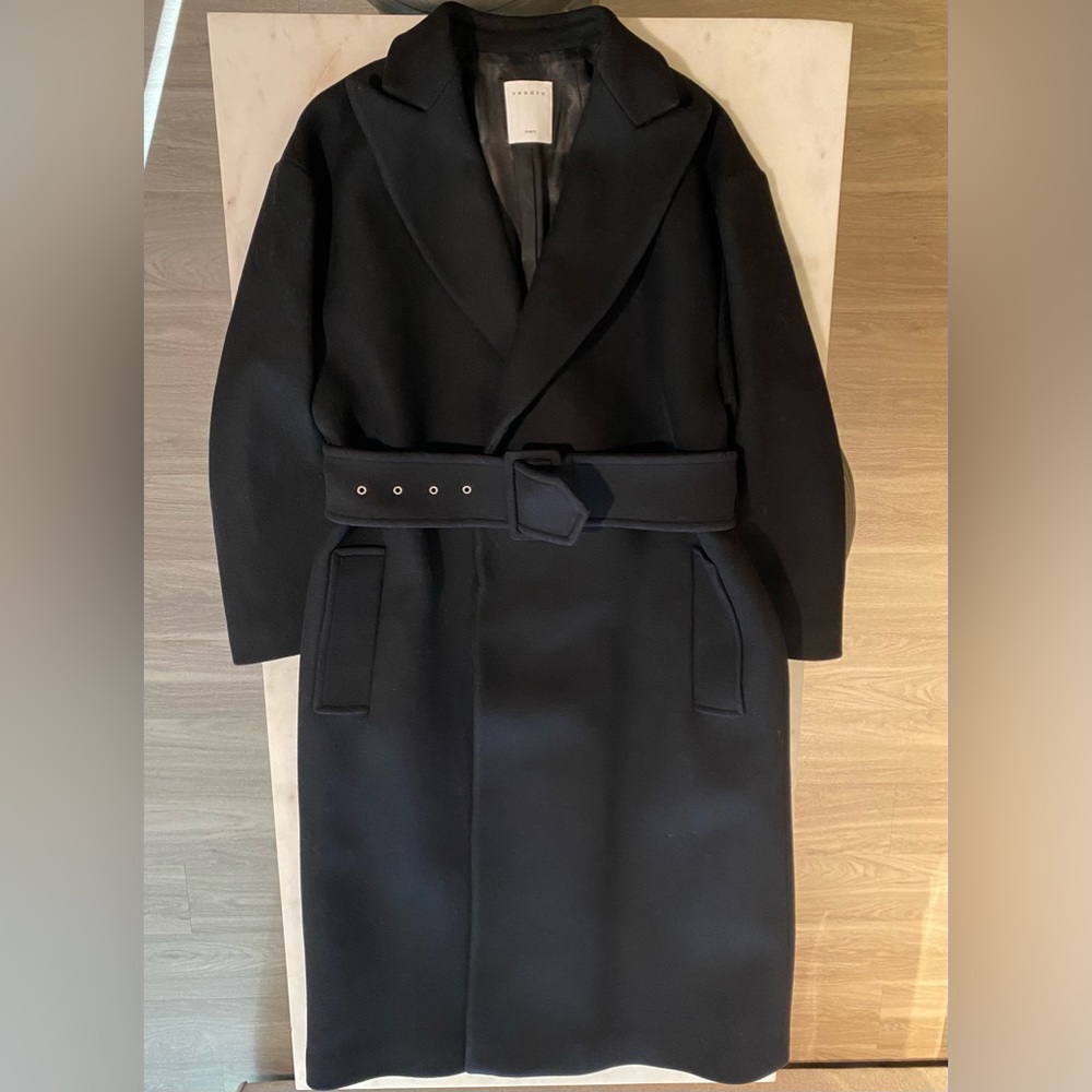 Sandro Paris Oversized Coat Navy